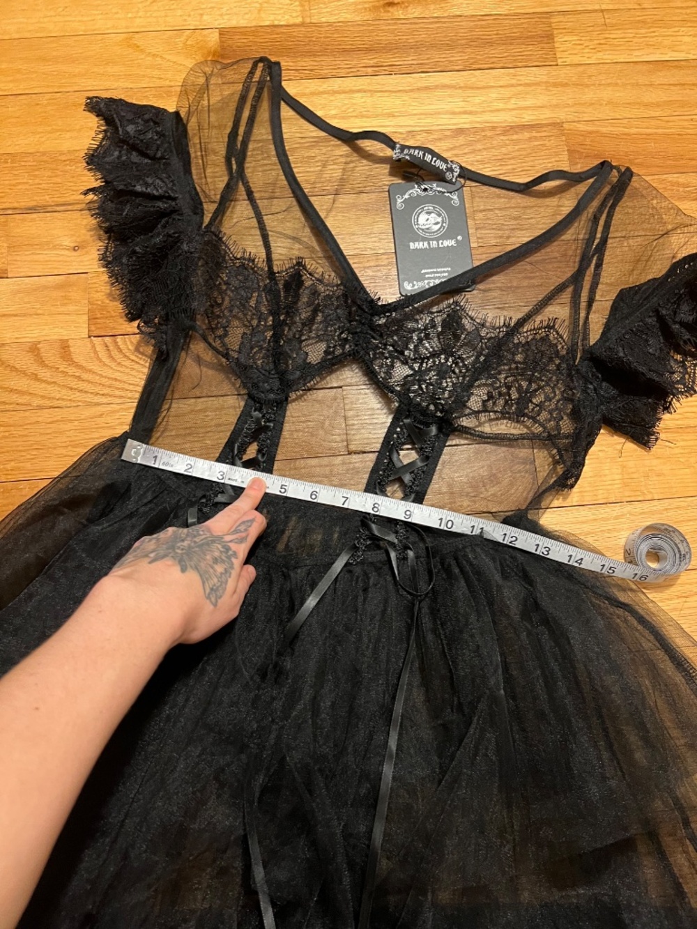 Dark in Love Whimsygoth Mesh and Lace Maxi Dress - Picture 6 of 9